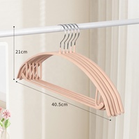 Cintres à vêtements en métal en acier inoxydable revêtus de PVC en plastique demi-rond, cintres ménagers sans couture
