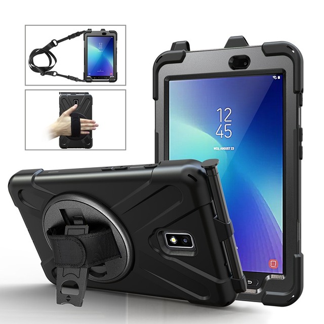 Rugged 8-Inch Tablet Case for Samsung Tab Active 2 (T390/T395/T397) PC & Silicone Shockproof with Stand Hand Strap Popular Style