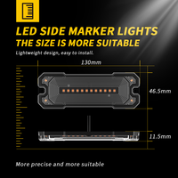 Feu de position latéral et d'avertissement ambre 16 LED 12V-24V DXZ JB-16LED-Y, lampe indicatrice de dégagement pour camion, remorque, camping-car, poids lourd, bus, bateau