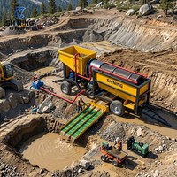 Usine de lavage d'or alluvionnaire de 50 TPH alimentée au diesel pour sites miniers isolés, équipement de récupération d'or à petite échelle en Afrique