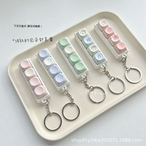 Porte-clés clavier Slow Zhejiang en plastique rectangulaire, motifs Fleur de cerisier rose, Bleu bébé, Vert matcha, léger - Product Image 5