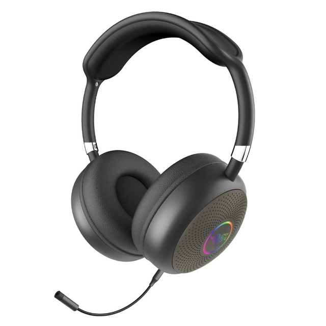 Gaming Headset RGB Light Wireless FM Card Slot Play Detachable Microphone Blue Tooth Headphones