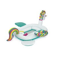 Besttway — livraison gratuite, 43228 h2ocgo! Piscine en licorne géante gonflable, jouet d'extérieur pour jeu d'eau, plate-forme, fête