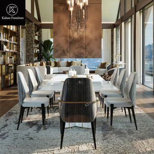 Sedia da Pranzo di Lusso Personalizzata con Impiallacciatura <span class=keywords><strong>in</strong></span> Radica, Telaio Dorato e <span class=keywords><strong>Seduta</strong></span> <span class=keywords><strong>in</strong></span> Pelle, Sedia da Pranzo di Design di Alta Gamma <span class=keywords><strong>per</strong></span> Arredamento di Ville e Mansioni - Product Image 4
