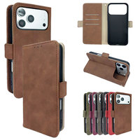 Étui de téléphone à rabat en PU de luxe pour iPhone 11 12 13 14 15 16 18 Pro Max avec fente pour cartes, béquille et protection antichoc