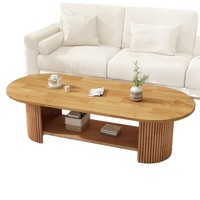 Table basse moderne Adenuo en pierre frittée durable et bois massif pour salon, petit espace, mobilier de maison