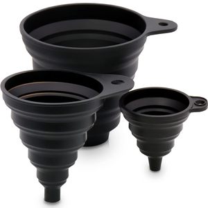 Ensemble d'entonnoirs de cuisine en silicone, accessoires de cuisine, entonnoirs pliables en silicone pour remplir les bouteilles d'eau et les liquides - Product Image 1