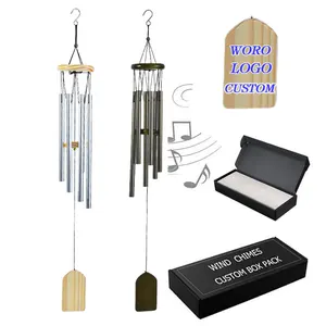 Q1206 Customized Aluminum Compassion memorial Wind Chimes outdoor Mom Gift Wood Commemorative Wind Chime Lost Family Member