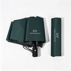 Parasol promotionnel portable anti-UV, petit, pliable en 3 sections, avec logo personnalisé, ouverture automatique – Nouveau design OEM pour cadeaux d'affaires en gros - Product Image 1