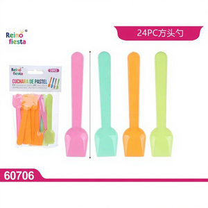 Ensemble de 24 cuillères à gâteau à tête carrée pour fêtes et événements Fournitures de décoration de gâteaux - Product Image 1