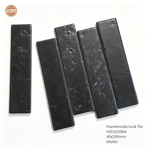 Carreaux de porcelaine aspect <span class=keywords><strong>travertin</strong></span> noir mat, aspect artisanal, 60x250, pour <span class=keywords><strong>salon</strong></span>, décoration murale, décoration intérieure - Product Image 1