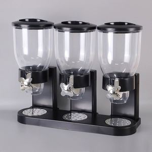 <b>Large</b> Capacity Double Kitchen Dual Control Dry Cereal Dispenser Storage <b>Boxes</b> Food Container Round - Product Image 3