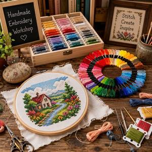 Fil <span class=keywords><strong>à</strong></span> broder 100% coton haute ténacité, 36 couleurs arc-en-ciel, fil teint pour <span class=keywords><strong>couture</strong></span> et point de croix, fournitures d'artisanat - Product Image 5