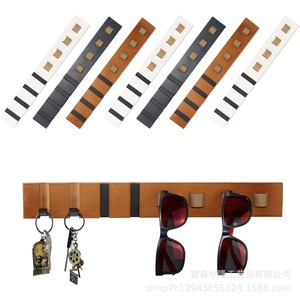 Wooden and leather eyeglasses rack, wall-mounted sunglasses holder, wall <b>hook</b> eyeglasses display rack - Product Image 4