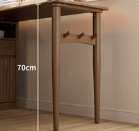 Bureau d'angle multifonctionnel rotatif en bois massif, style minimaliste moderne, bibliothèque pliable, poste de travail compact pour la maison ou le bureau SZ023