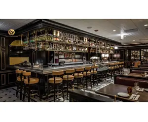 Restoran Mewah Bar Counter Builder komersial Pub Bar Set mebel pabrik Bistro klasik desain Interior