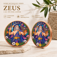 Pièce de monnaie Olympienne Zeus en cuivre fin 999 de 5 oz, édition limitée, haute relief, effet UV, édition spéciale pour collectionneurs, artisanat métallique