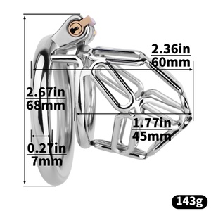 Jaula para Pene con Diseño de Orificio de Cadena FRRK, Dispositivo de Castidad Masculina, Tallas S, M, L, 3 Opciones de Tamaño, Funda Hueca para Pene, Jaula para Pene, Dispositivo de Castidad - Product Image 4