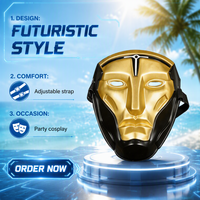 Masque de fête mécanique cyborg en plastique intégral, écologique, durable et non toxique pour Halloween, le Poisson d'avril et la remise des diplômes