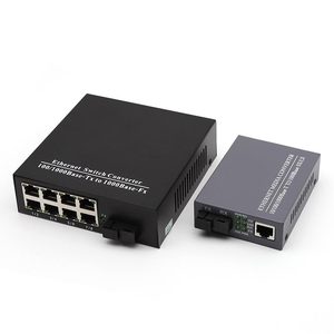 Media Converter 8 RJ45 Fiber Optic SC Port Industrial Grade POE IP GSM GPRS Gigabit Ethernet <b>Switch</b> Fast Reliable <b>Plug</b> Play - Product Image 3