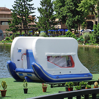 2025 Yacht gonflable de qualité supérieure de loisirs de visites nautiques avec coque en PVC renforcé et canopée pare-soleil Catamaran bateau gonflable