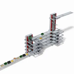 Elevador de mecanismo de transportador de elevación vertical de palé continuo en almacén