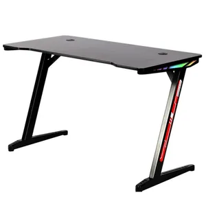 卸売 テーブルゲーム-高品質OEMモダンLedコンピューターテーブルドロップシッピングカスタムロゴRgbゲーミングシラゲーマーデスク