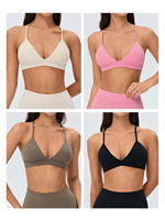 Sport Bra Wanita Sensasi Tanpa Kawat dengan Tali Silang di Punggung - Bernapas, Cepat Kering, untuk Yoga, Lari, dan Gym, Dilengkapi Bantalan yang Dapat Dilepas