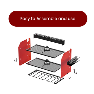 Organisateur d'outils électriques modulaires Support mural avec station de <span class=keywords><strong>charge</strong></span> Garage <span class=keywords><strong>Étagère</strong></span> de rangement pour 4 perceuses avec embout de tournevis Support robuste - Product Image 4