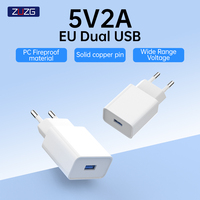 Adaptateur de voyage universel ZUZG avec logo personnalisé, 5V2A, puissance de sortie 10W, chargeur de téléphone portable QC3.0, prise EU, certifié CE FCC