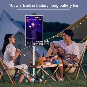 Tablette LED 21,5 <span class=keywords><strong>pouces</strong></span>, Smart <span class=keywords><strong>TV</strong></span>, support sur roulettes, Android 11, batterie intégrée 6000 mAh, écran rotatif 8 cœurs, HD1080, extérieur, noir - Product Image 6