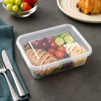 Conteneur alimentaire transparent écologique de 750 ml pour repas à emporter, boîte d'emballage alimentaire en plastique PP pour restaurant