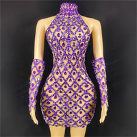 Robes de soirée de haute qualité de grande taille robe sexy en perspective suspendue à la mode de luxe avec strass
