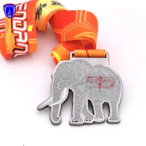 Malaysia medal gajah 3D elephant design metal sport virtual medals for fun run