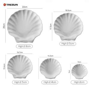 Hot Sale Elegant Shell Shaped White Porcelain Snack Plate Ceramic Dinner Plate for Wedding Hotel and Restaurant - Product Image 2