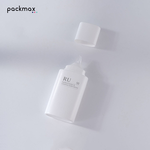 Botella plana de PE de 30ml/50g con boquilla puntiaguda a presión - para protector solar, prebase, crema de manos y loción - envase cosmético recargable - Product Image 2