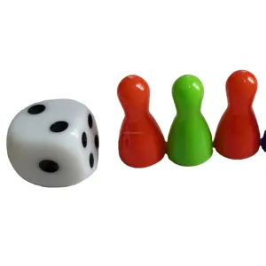 Customize game factory board game pawn boardgame pieces Juedos de mesa for sell plastic human shape pawn with dice set