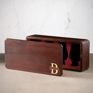 Boîte à verres en bois <span class=keywords><strong>Glencairn</strong></span> personnalisée avec plateau de service et couvercle gravé, coffret de dégustation de whisky, boîte cadeau en bois monogrammée pour homme - Product Image 5