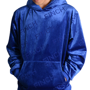 Finch Garment Custom Logo Hoodie Burn Out Velvet Fabric Pullover Hoodie Oversized Men's Velour Hoodies y sudaderas - Product Image 1