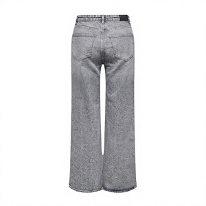 Jeans de mezclilla personalizados para mujer al por mayor, de cintura alta, holgados, de pierna ancha, de pierna recta, estilo Mom Fit, ropa de moda casual y streetwear. - Product Image 4