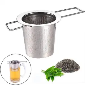 Chá Spice Mesh Filtro Herbal Folding Handle Infuser Boa Loja Online Nova Prático 304 Aço Inoxidável Coador De Chá Bola De Chá