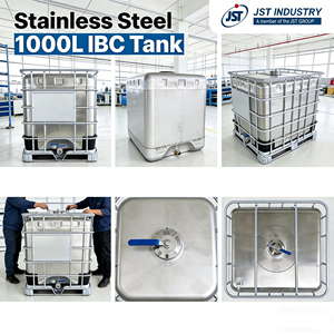 Serbatoio di Stoccaggio IBC in Acciaio Inox SS316 da 1000L per Liquidi Chimici e Azoto Liquido, Impilabile, Conforme agli Standard UE - Product Image 1