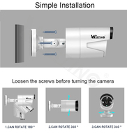 Wistino 4CH CCTV Audio FHD 3MP Outdoor WLAN NVR Kit Bewegungserkennung IP-Kamera Nachtsicht Sicherheitskamerasystem