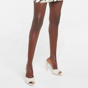 OEM ODM Personnalisé, Talons Hauts de Luxe pour Femmes, de Haute Qualité, Sexy, Brillants, avec Strass, à Enfiler, Bout Rond Ouvert, <span class=keywords><strong>Mules</strong></span> à Talons Aiguilles - Product Image 4