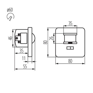 Sensor de Movimiento PIR Kanlux JQ Blanco, Montado en Pared, Detección Interior y Exterior - Product Image 2