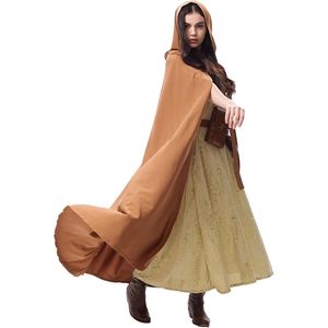 ชุดคอสตูมสตรีสไตล์เรอเนซองส์ พร้อมผ้าคลุมแบบยุคกลาง สายคาดเอวแบบขวดน้ำยา ชุดแฟนตาซีสำหรับงาน Ren Faire หรือ Dune Wasteland - Product Image 4