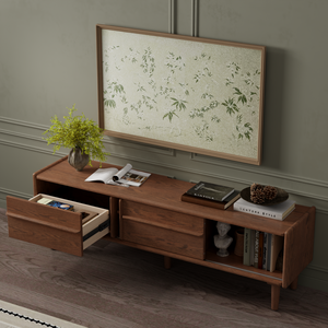Soporte de <span class=keywords><strong>TV</strong></span> de Madera Moderno Estilo Mango para Sala de Estar, Dormitorio, Comedor, Hotel, Apartamento, Centro de Entretenimiento, DSG081 - Product Image 1
