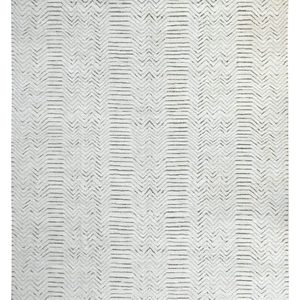 Alfombra de Lana Contemporánea Tejida a Mano en Color Marfil Vibrante con Patrón Abstracto y Pelo Medio para Sala de Estar e Interiores Modernos - Product Image 1