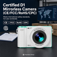 Cámara Digital 4K UHD para Vlogging con Pantalla Giratoria de 180°, 64MP, AF, Zoom 16X, Batería Grande de 2000mAh, Dispositivo Retro para Jóvenes, Estudiantes y Viajes