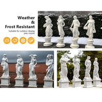 Statue de déesse des quatre saisons en marbre blanc grandeur nature, style européen de luxe, sculptée à la main, décoration de jardin extérieur